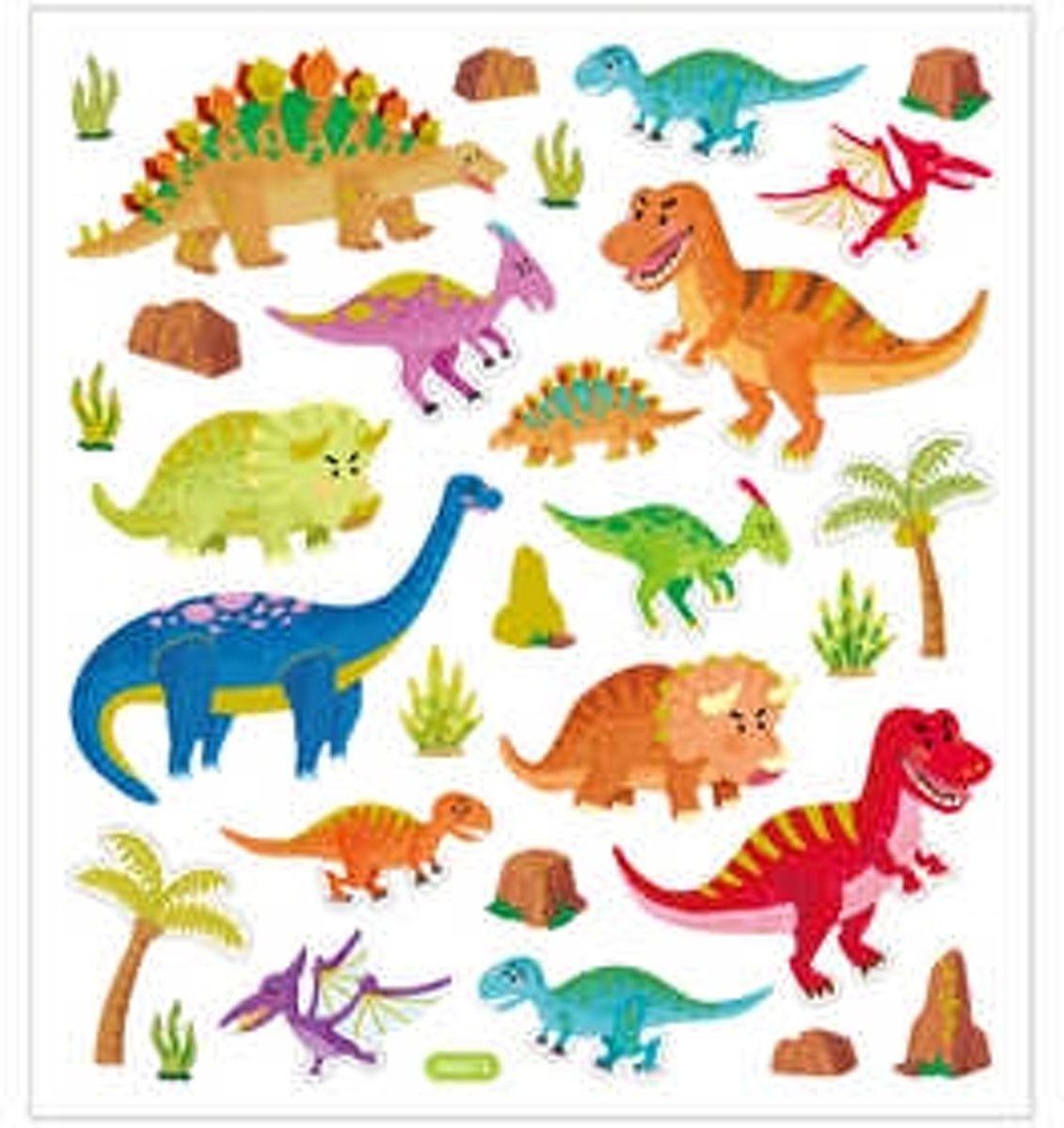 Stickers, vel 15x16,5 cm,  29 stuk, dinosaurussen, 1vel [HOB-29089]